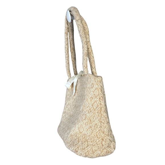 VTG Boyne Valley Weavers Wool-Blend Handbag Diamond Stitch Made In Ireland - Picture 3 of 8